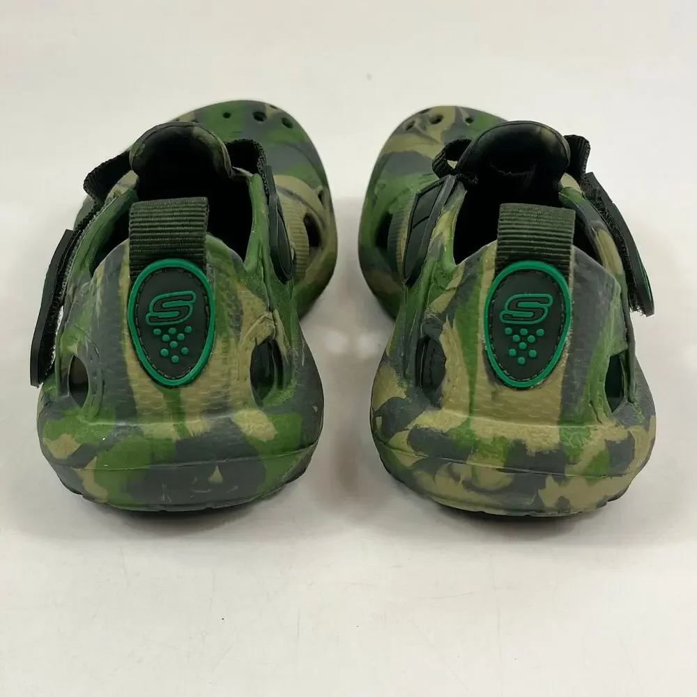 Skechers Clog Sandal Foamies Koolers Swurlz Sz13 Green Camo Water Shoes Slip On